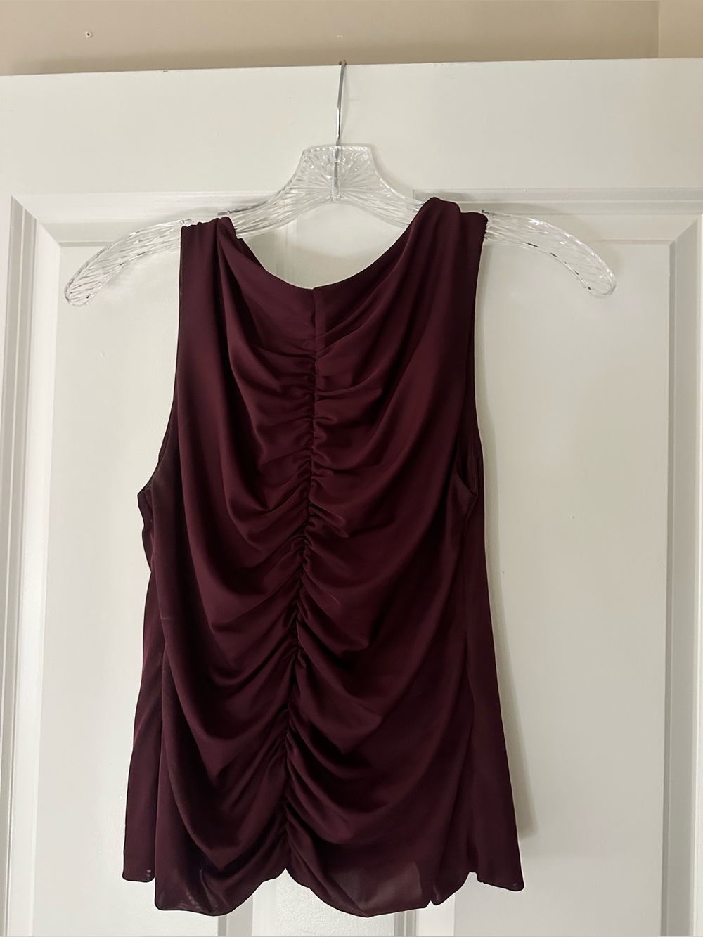 H&M Ruched-Back Sleeveless Tank Top - Wine